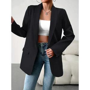 Temperament commuter lapel ladies blazer - Black / S - Coats