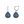 Valerie Pear Drop Gemstone Earrings Silver Sapphire Blue