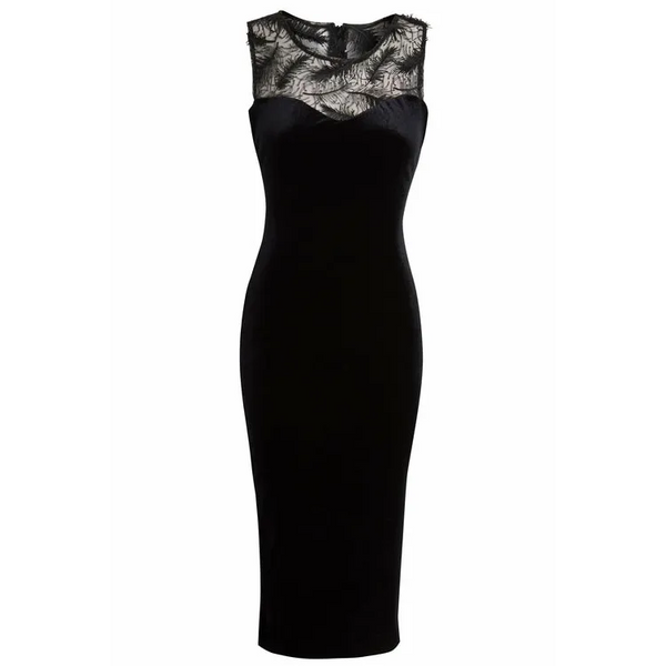 Velvet Bodycon Dress - S / Black Dresses