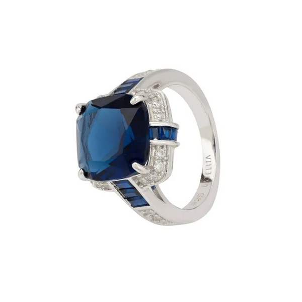 Windsor Silver Ring Sapphire - M (US Size 6) - Jewelry &