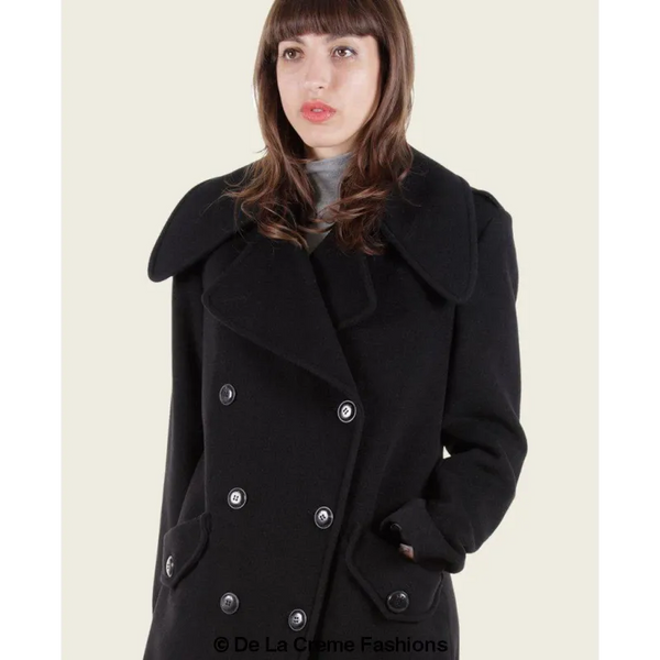 Women’s Double Breasted Wool & Cashmere Blend Long Coat