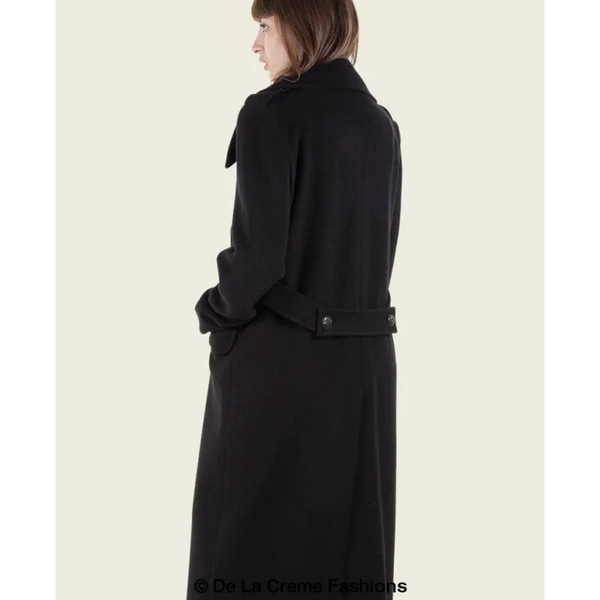 Women’s Double Breasted Wool & Cashmere Blend Long Coat