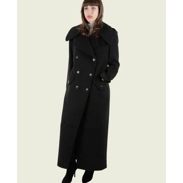 Women’s Double Breasted Wool & Cashmere Blend Long Coat