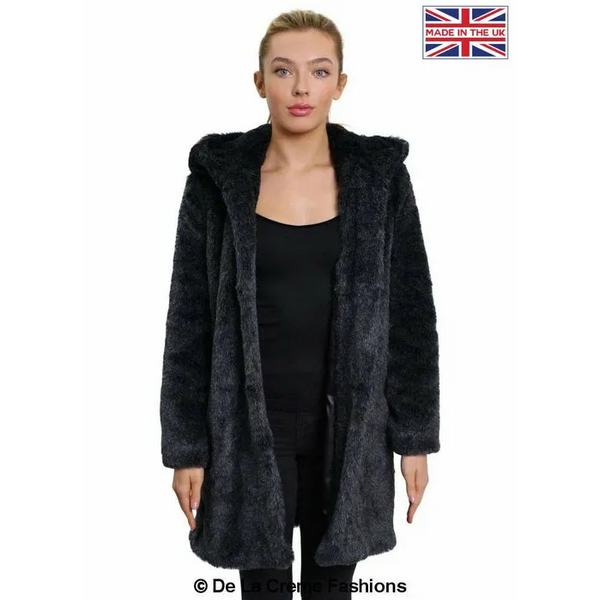 Women’s Luxury Faux Fur Jacket Ladies Hooded Winter Coat