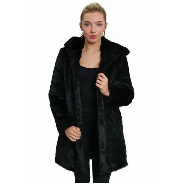 Women’s Luxury Faux Fur Jacket Ladies Hooded Winter Coat