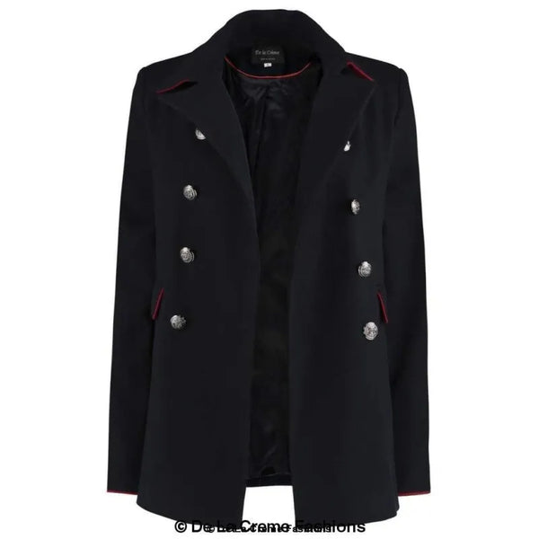 Women’s Military Style Pea Coat - Coats & Jackets