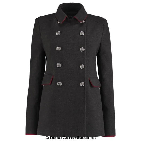 Women’s Military Style Pea Coat - Coats & Jackets