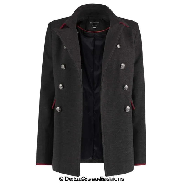 Women’s Military Style Pea Coat - Coats & Jackets