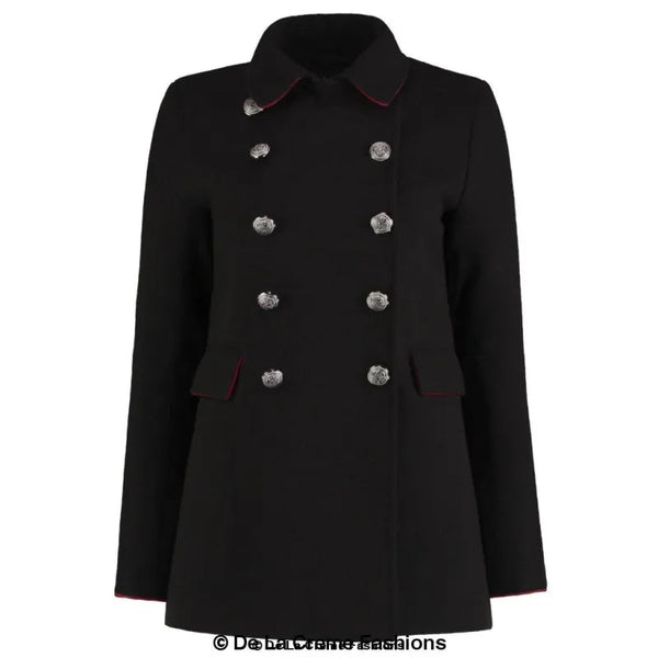 Women’s Military Style Pea Coat - Coats & Jackets