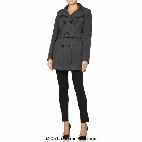 Women’s Military Style Wool Belted Coat - UK 8/EU 34/US