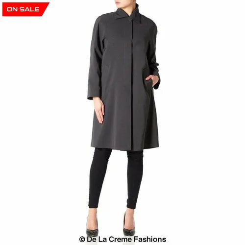 Women’s Oversized Knee Length Swing Coat - 14 FITS UK 18