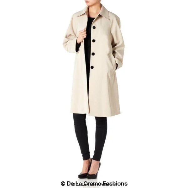 Women’s Oversized Knee Length Swing Coat - Coats & Jackets