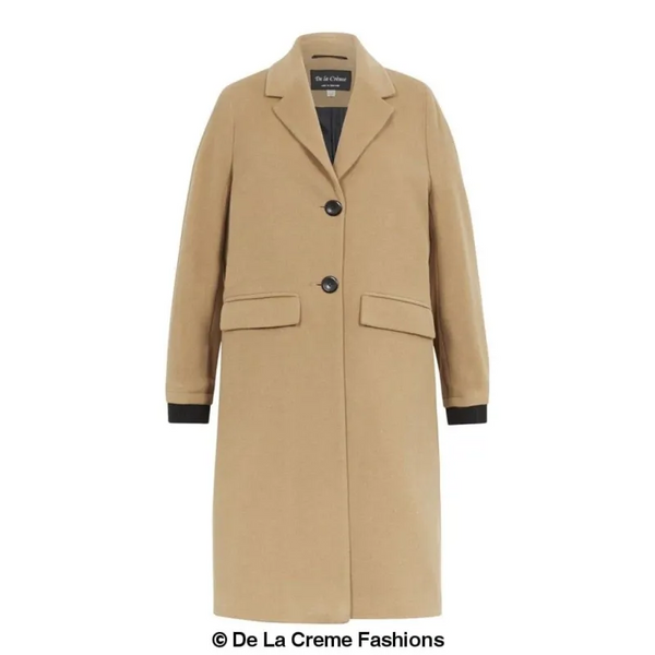 Women’s Wool Blend Winter Warm Knee Length Coat - Coats &