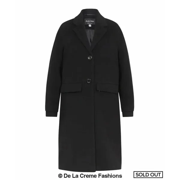 Women’s Wool Blend Winter Warm Knee Length Coat - UK