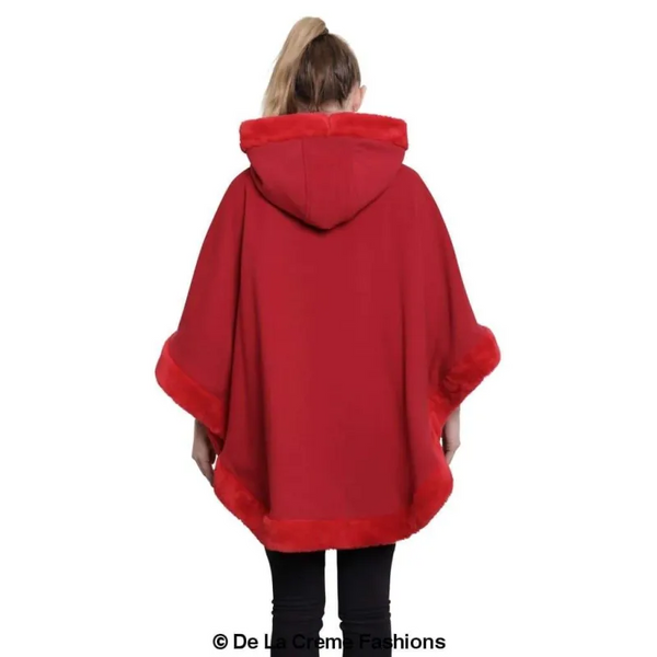 Women’s Wool & Cashmere Blend Fur Lined Hooded Cape