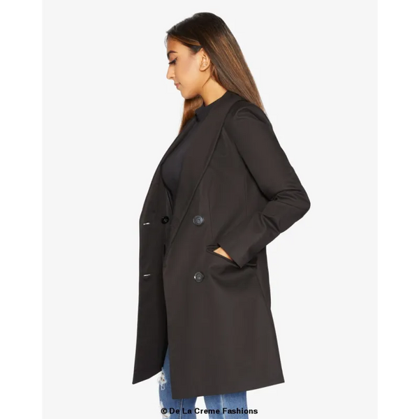 Women’s Double Breasted Longline Blazer - Coats & Jackets