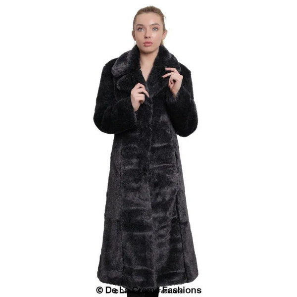 Womens Faux Fur Long Coat - Coats & Jackets