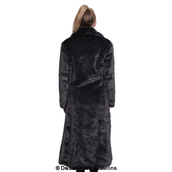 Womens Faux Fur Long Coat - Coats & Jackets