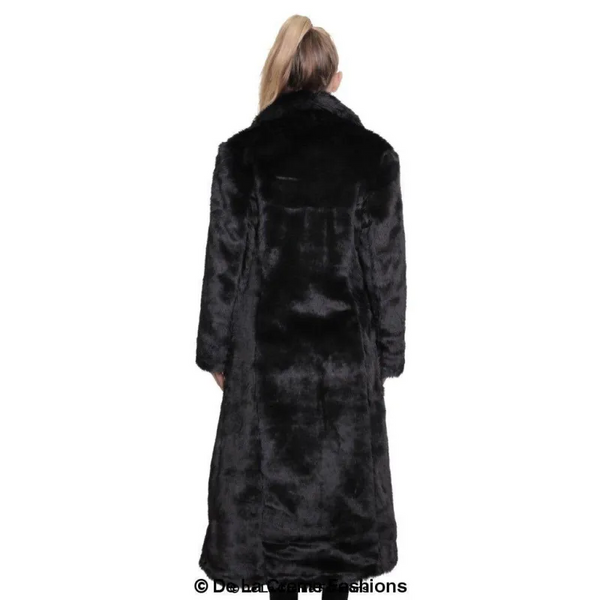 Womens Faux Fur Long Coat - Coats & Jackets