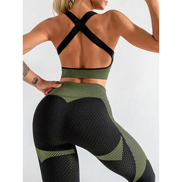 Women’s Halter Neck Yoga Tank Top + High Waist Tight Pants