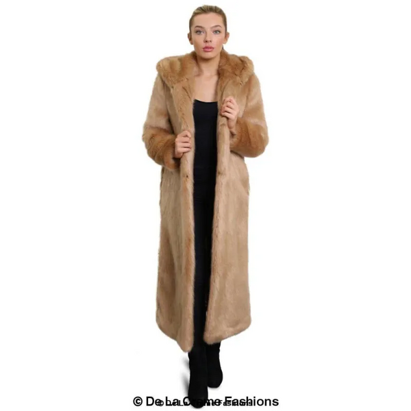 Womens Iconic Faux Fur Hooded Long Coat - Coats & Jackets