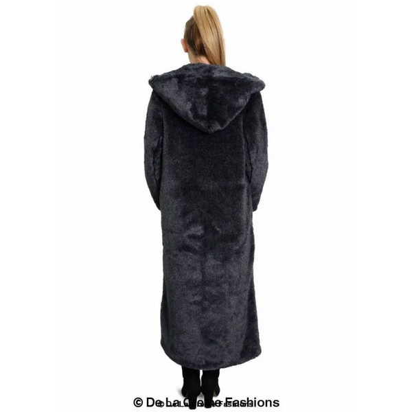 Womens Iconic Faux Fur Hooded Long Coat - Coats & Jackets