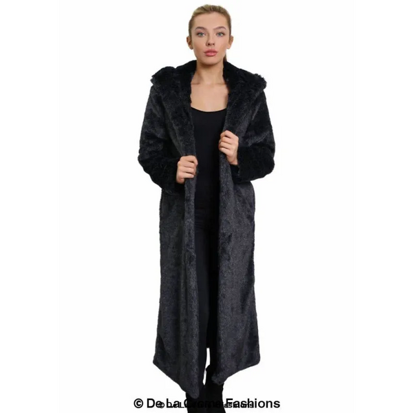 Womens Iconic Faux Fur Hooded Long Coat - Coats & Jackets