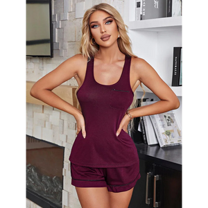 Women’s Knitted Comfortable Casual Vest Short Pajamas