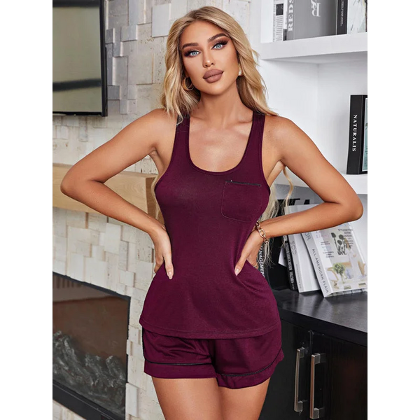 Women’s Knitted Comfortable Casual Vest Short Pajamas