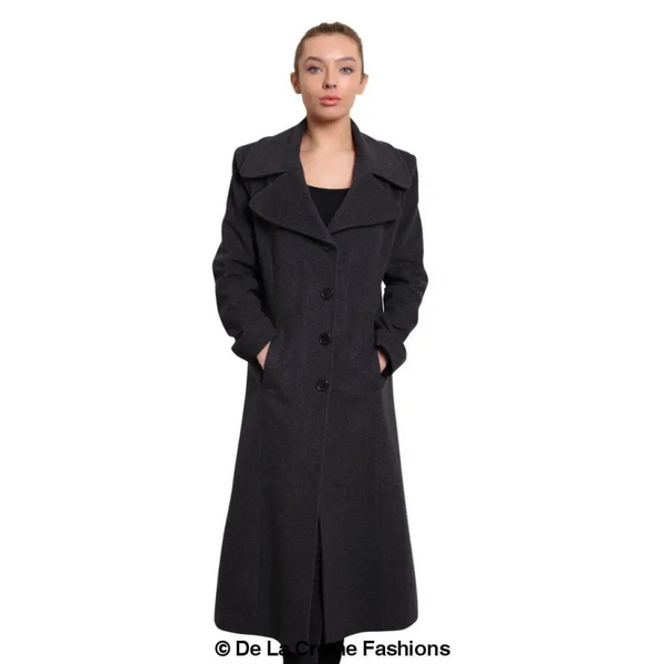 Womens Large Lapel Long Coat - Coats & Jackets