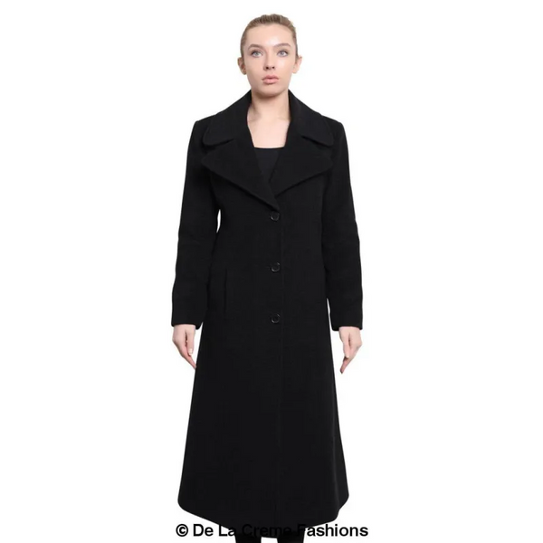 Womens Large Lapel Long Coat - Coats & Jackets