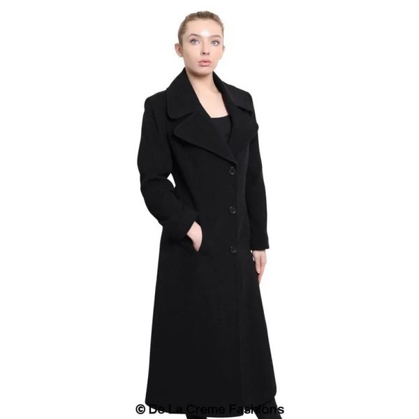 Womens Large Lapel Long Coat - Coats & Jackets