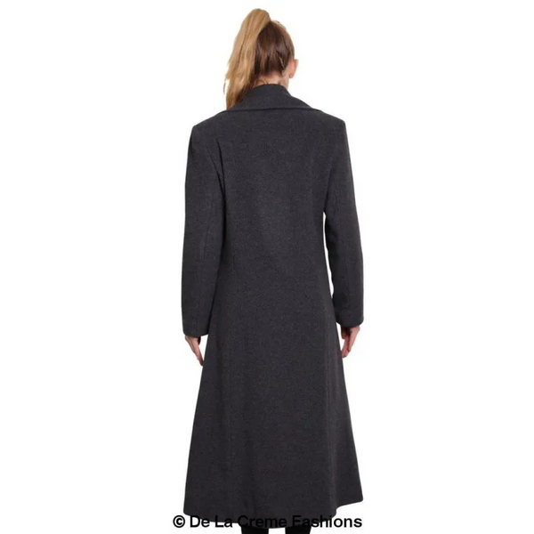 Womens Large Lapel Long Coat - Coats & Jackets