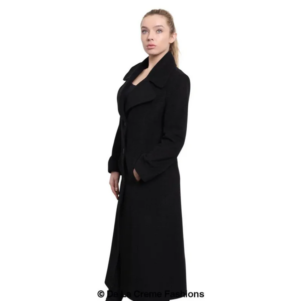 Womens Large Lapel Long Coat - Coats & Jackets