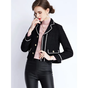 Women’s long-sleeved suit collar collision color small