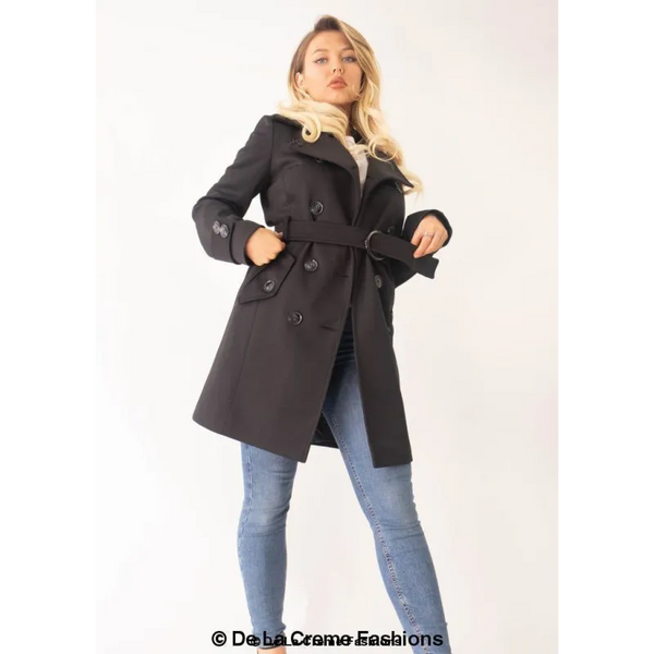 Women’s Mid Length Belted Mac Coat - Coats & Jackets