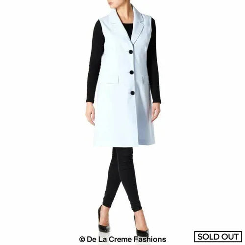 Women’s Sleeveless Hip Length Blazer Coat - UK 16/EU 44/US