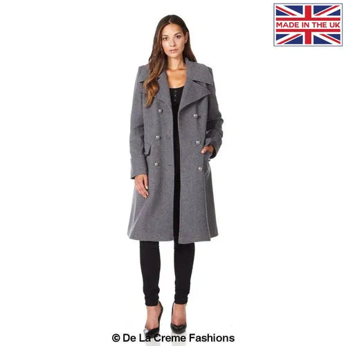 Women’s Wool Blend Double Breasted Midi Coat - UK 18/EU