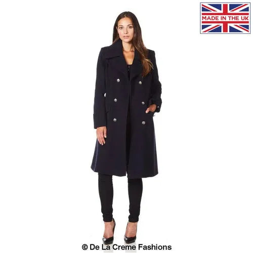 Women’s Wool Blend Double Breasted Midi Coat - UK 18/EU