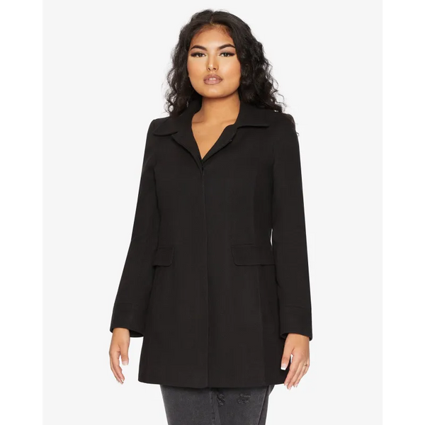 Women’s Wool Blend Hip Length Covert Coat - Coats & Jackets