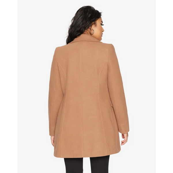 Women’s Wool Blend Hip Length Covert Coat - Coats & Jackets