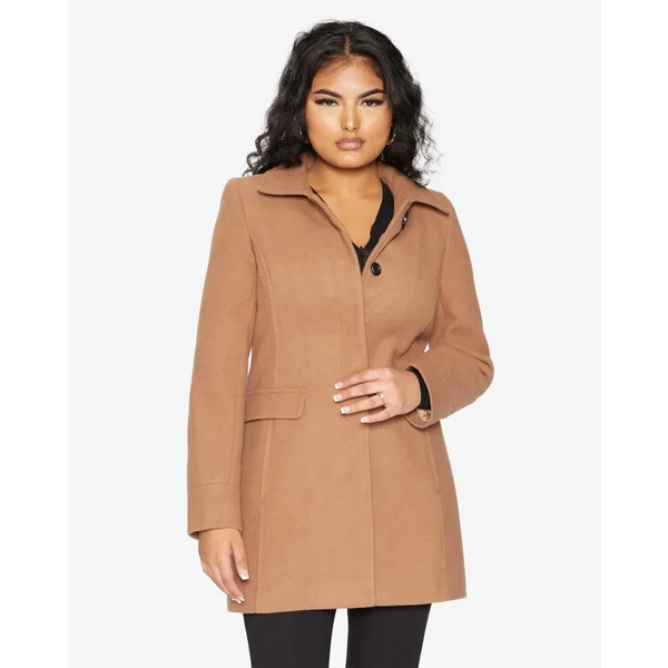 Women’s Wool Blend Hip Length Covert Coat - Coats & Jackets