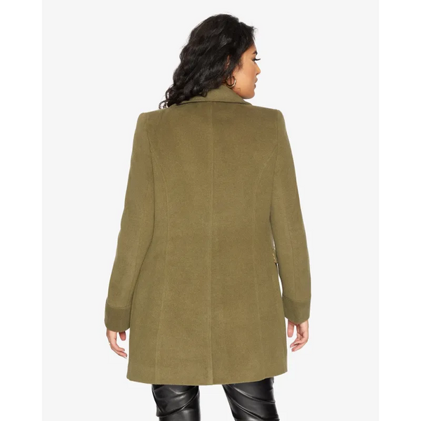 Women’s Wool Blend Hip Length Covert Coat - Coats & Jackets