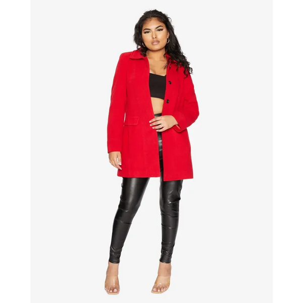 Women’s Wool Blend Hip Length Covert Coat - Coats & Jackets