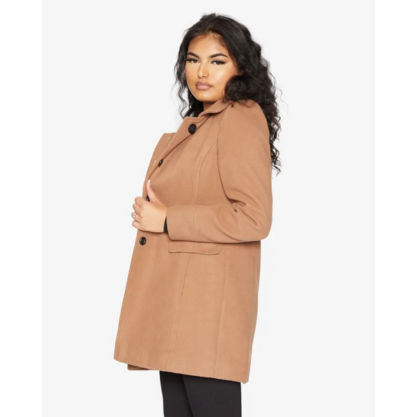 Women’s Wool Blend Hip Length Covert Coat - Coats & Jackets