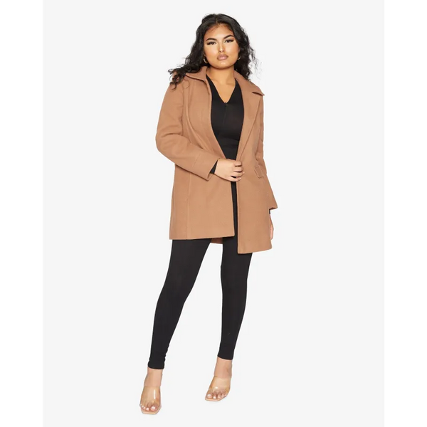 Women’s Wool Blend Hip Length Covert Coat - Coats & Jackets