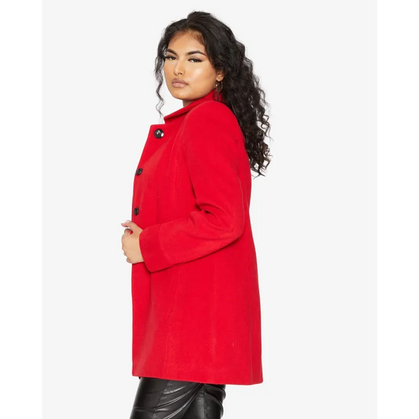 Women’s Wool Blend Hip Length Covert Coat - Coats & Jackets