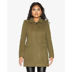 Women’s Wool Blend Hip Length Covert Coat - Coats & Jackets
