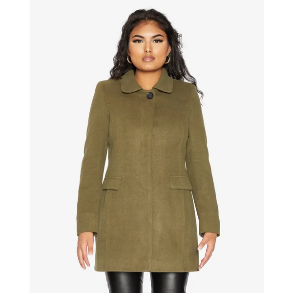 Women’s Wool Blend Hip Length Covert Coat - Coats & Jackets