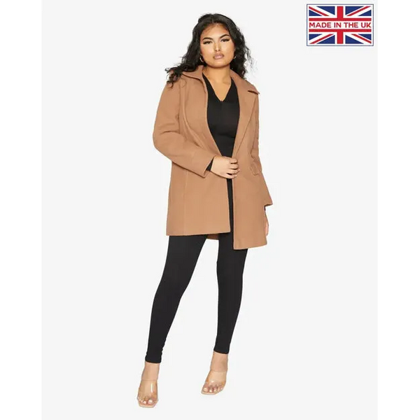 Women’s Wool Blend Hip Length Covert Coat - UK 12/EU 40/US 8